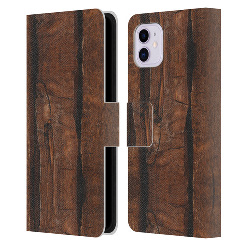 PLdesign Wood And Rust Prints Rustic Brown Old Wood Leather Book Wallet Case Cover For Apple iPhone 11
