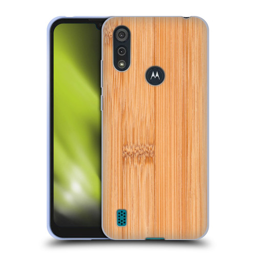 PLdesign Wood And Rust Prints Light Brown Bamboo Soft Gel Case for Motorola Moto E6s (2020)
