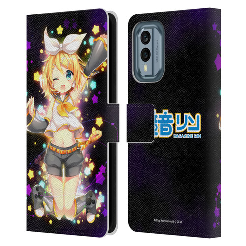 Hatsune Miku Characters Kagamine Rin Leather Book Wallet Case Cover For Nokia X30