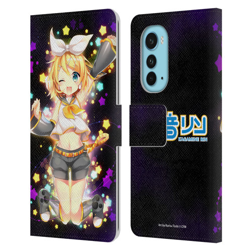 Hatsune Miku Characters Kagamine Rin Leather Book Wallet Case Cover For Motorola Edge (2022)