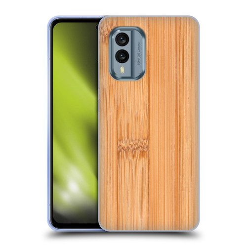 PLdesign Wood And Rust Prints Light Brown Bamboo Soft Gel Case for Nokia X30