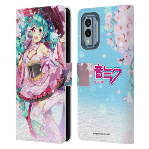 Hatsune Miku Graphics Sakura Leather Book Wallet Case Cover For Nokia X30