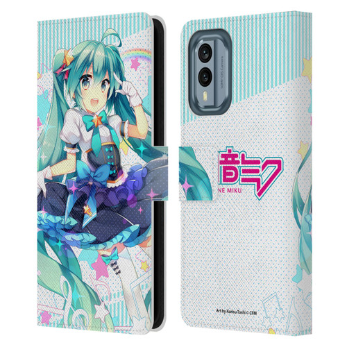 Hatsune Miku Graphics Stars And Rainbow Leather Book Wallet Case Cover For Nokia X30