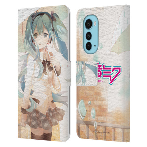 Hatsune Miku Graphics Rain Leather Book Wallet Case Cover For Motorola Edge (2022)