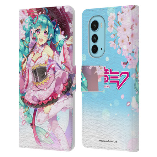 Hatsune Miku Graphics Sakura Leather Book Wallet Case Cover For Motorola Edge (2022)