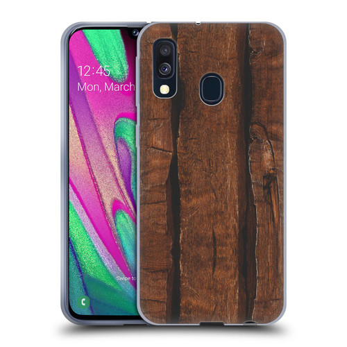 PLdesign Wood And Rust Prints Rustic Brown Old Wood Soft Gel Case for Samsung Galaxy A40 (2019)