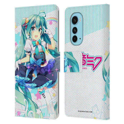 Hatsune Miku Graphics Stars And Rainbow Leather Book Wallet Case Cover For Motorola Edge (2022)