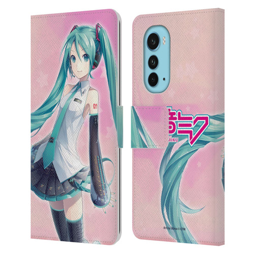 Hatsune Miku Graphics Star Leather Book Wallet Case Cover For Motorola Edge (2022)