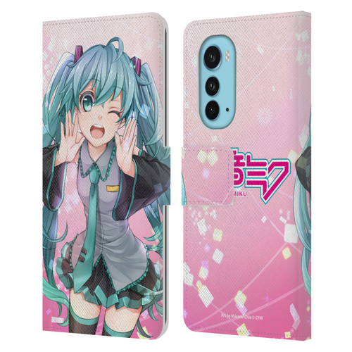 Hatsune Miku Graphics Wink Leather Book Wallet Case Cover For Motorola Edge (2022)