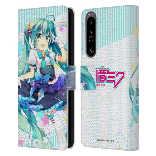 Hatsune Miku Graphics Stars And Rainbow Leather Book Wallet Case Cover For Sony Xperia 1 IV