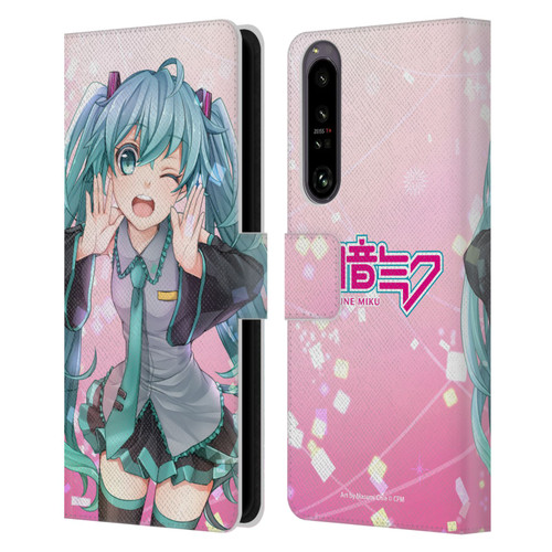 Hatsune Miku Graphics Wink Leather Book Wallet Case Cover For Sony Xperia 1 IV