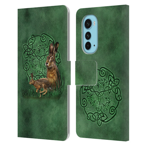 Brigid Ashwood Celtic Wisdom 2 Hare Leather Book Wallet Case Cover For Motorola Edge (2022)