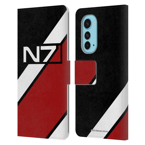 EA Bioware Mass Effect Graphics N7 Logo Stripes Leather Book Wallet Case Cover For Motorola Edge (2022)
