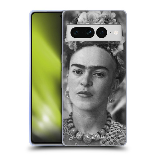 Frida Kahlo Portraits And Quotes Floral Headdress Soft Gel Case for Google Pixel 7 Pro