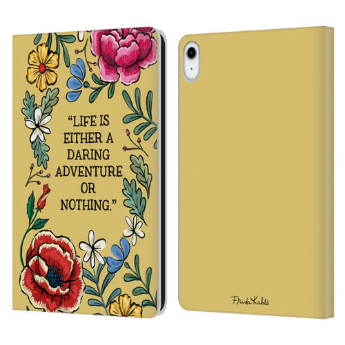Frida Kahlo Art & Quotes Daring Adventure Leather Book Wallet Case Cover For Apple iPad 10.9 (2022)
