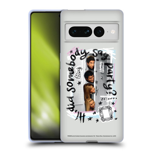 Friends TV Show Doodle Art Somebody Say Party Soft Gel Case for Google Pixel 7 Pro