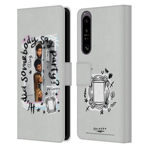 Friends TV Show Doodle Art Somebody Say Party Leather Book Wallet Case Cover For Sony Xperia 1 IV