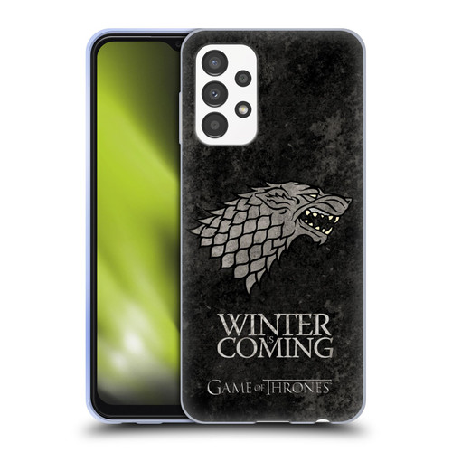 HBO Game of Thrones Dark Distressed Look Sigils Stark Soft Gel Case for Samsung Galaxy A13 (2022)