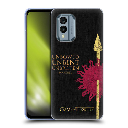 HBO Game of Thrones House Mottos Martell Soft Gel Case for Nokia X30