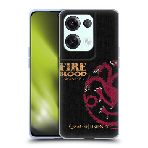HBO Game of Thrones House Mottos Targaryen Soft Gel Case for OPPO Reno8 Pro