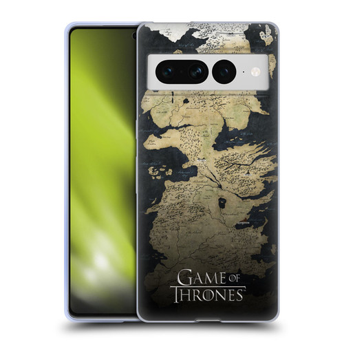HBO Game of Thrones Key Art Westeros Map Soft Gel Case for Google Pixel 7 Pro