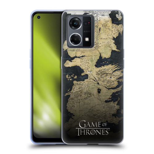 HBO Game of Thrones Key Art Westeros Map Soft Gel Case for OPPO Reno8 4G