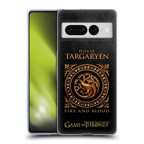HBO Game of Thrones Metallic Sigils Targaryen Soft Gel Case for Google Pixel 7 Pro