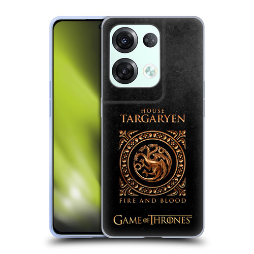 HBO Game of Thrones Metallic Sigils Targaryen Soft Gel Case for OPPO Reno8 Pro