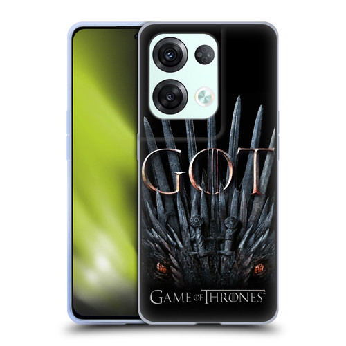 HBO Game of Thrones Season 8 Key Art Dragon Throne Soft Gel Case for OPPO Reno8 Pro