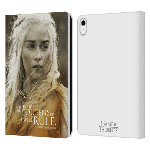 HBO Game of Thrones Character Portraits Daenerys Targaryen Leather Book Wallet Case Cover For Apple iPad 10.9 (2022)