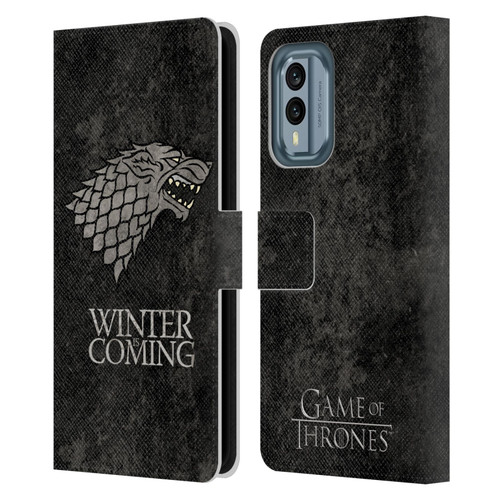 HBO Game of Thrones Dark Distressed Look Sigils Stark Leather Book Wallet Case Cover For Nokia X30