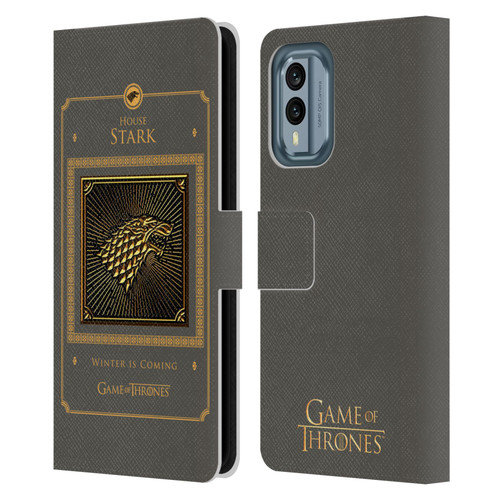 HBO Game of Thrones Golden Sigils Stark Border Leather Book Wallet Case Cover For Nokia X30