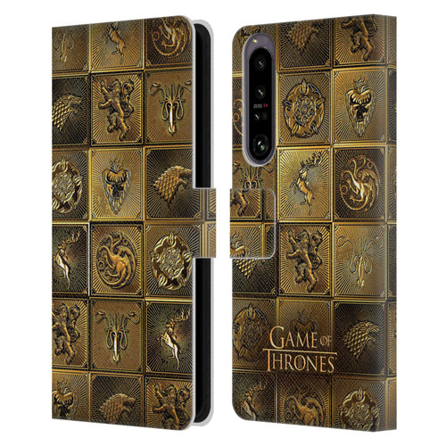 HBO Game of Thrones Golden Sigils All Houses Leather Book Wallet Case Cover For Sony Xperia 1 IV