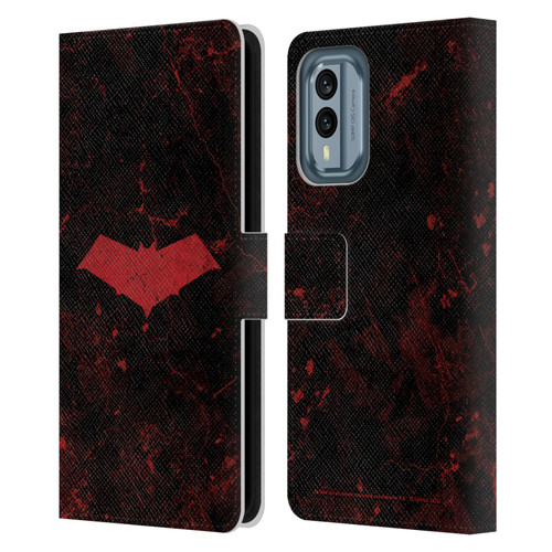 Batman DC Comics Red Hood Logo Grunge Leather Book Wallet Case Cover For Nokia X30