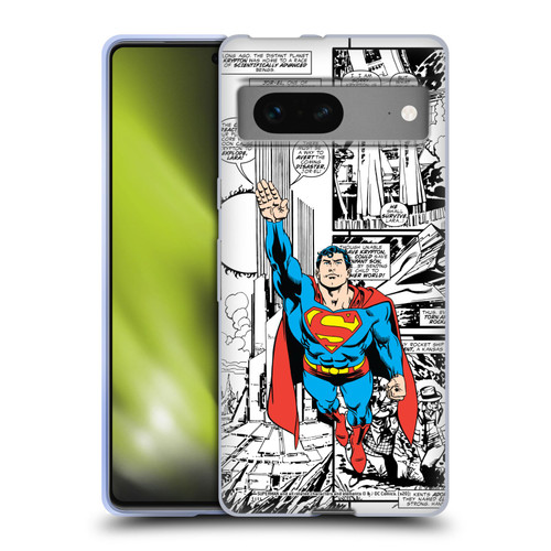 Superman DC Comics Comicbook Art Flight Soft Gel Case for Google Pixel 7