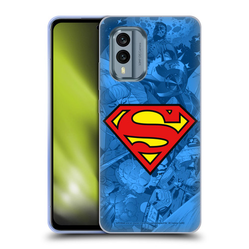 Superman DC Comics Comicbook Art Collage Soft Gel Case for Nokia X30