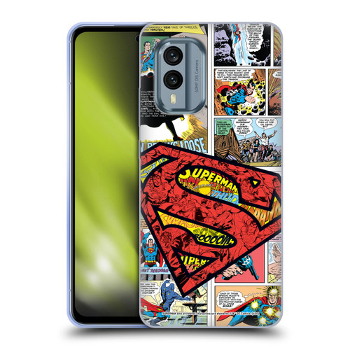 Superman DC Comics Comicbook Art Oversized Logo Soft Gel Case for Nokia X30