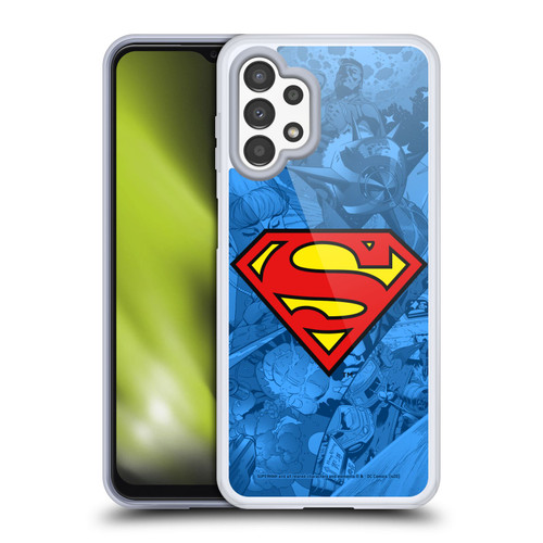 Superman DC Comics Comicbook Art Collage Soft Gel Case for Samsung Galaxy A13 (2022)
