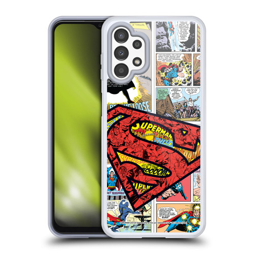 Superman DC Comics Comicbook Art Oversized Logo Soft Gel Case for Samsung Galaxy A13 (2022)