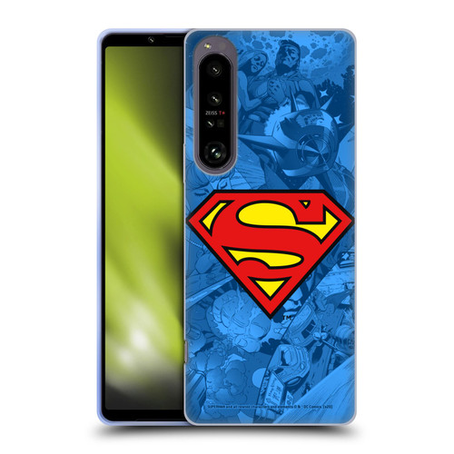 Superman DC Comics Comicbook Art Collage Soft Gel Case for Sony Xperia 1 IV