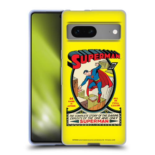 Superman DC Comics Famous Comic Book Covers Number 1 Soft Gel Case for Google Pixel 7