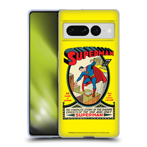 Superman DC Comics Famous Comic Book Covers Number 1 Soft Gel Case for Google Pixel 7 Pro