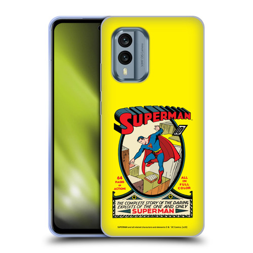 Superman DC Comics Famous Comic Book Covers Number 1 Soft Gel Case for Nokia X30
