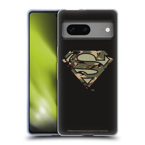 Superman DC Comics Logos Camouflage Soft Gel Case for Google Pixel 7