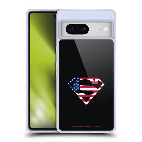 Superman DC Comics Logos U.S. Flag 2 Soft Gel Case for Google Pixel 7