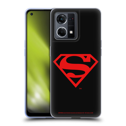 Superman DC Comics Logos Black And Red Soft Gel Case for OPPO Reno8 4G