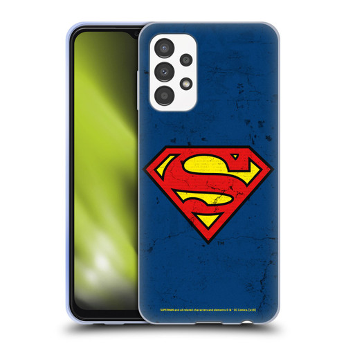 Superman DC Comics Logos Distressed Look Soft Gel Case for Samsung Galaxy A13 (2022)