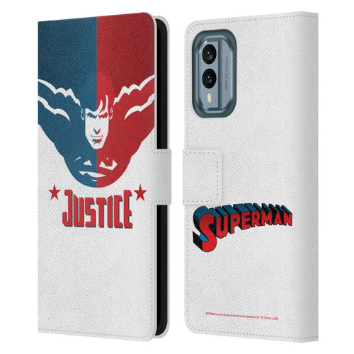 Superman DC Comics Character Art Justice Leather Book Wallet Case Cover For Nokia X30
