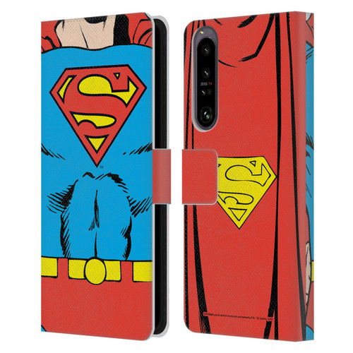 Superman DC Comics Logos Classic Costume Leather Book Wallet Case Cover For Sony Xperia 1 IV