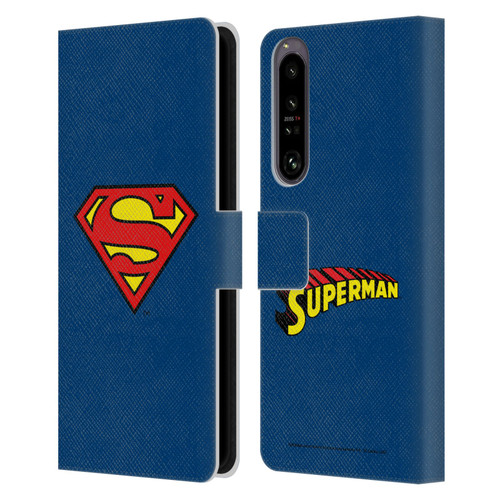 Superman DC Comics Logos Classic Leather Book Wallet Case Cover For Sony Xperia 1 IV